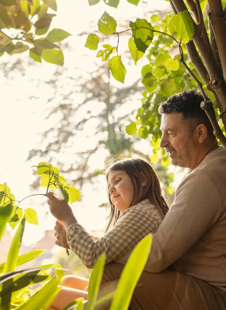 Father and Daughter in nature